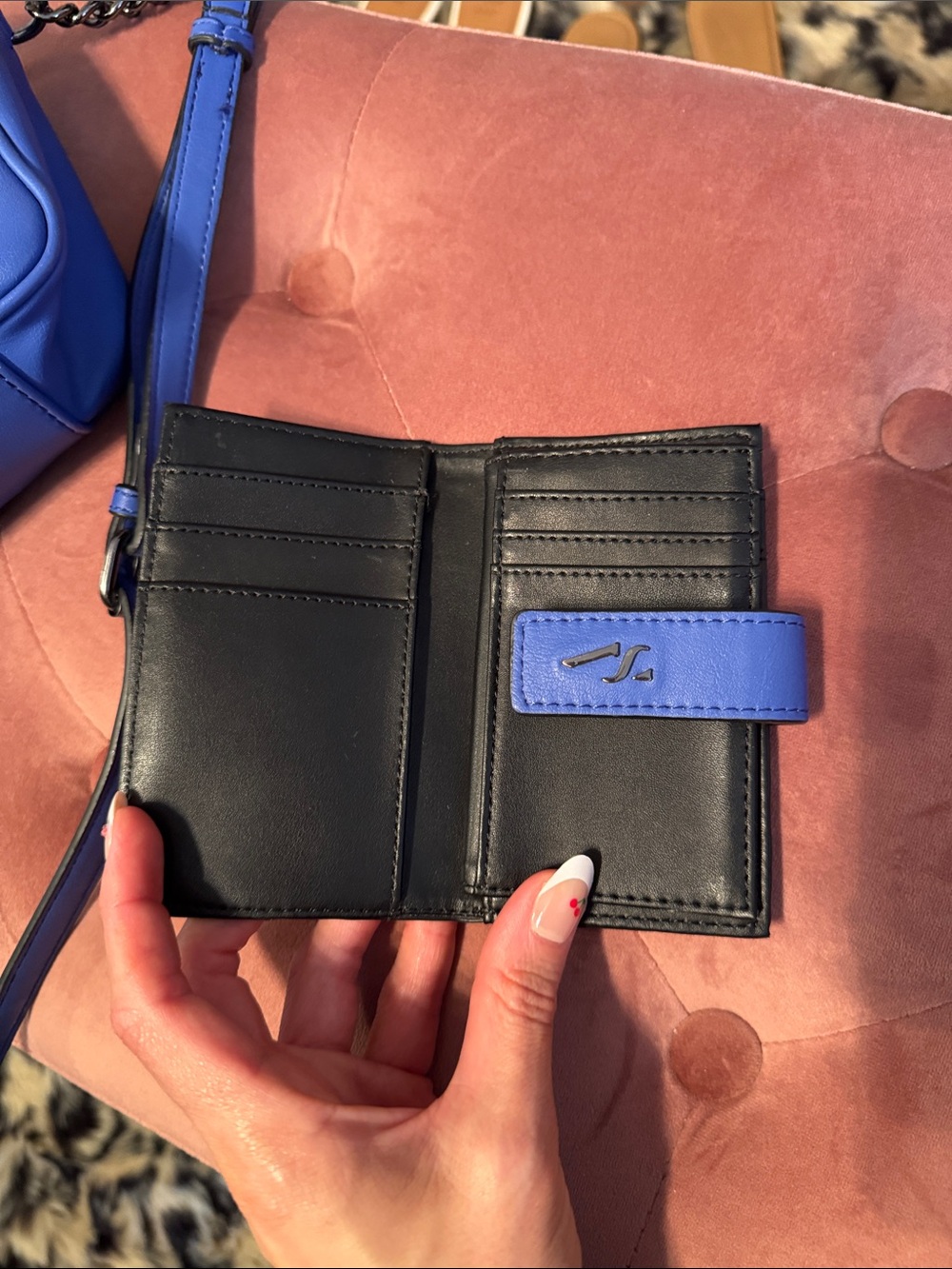 Vera wang Blue Leather Crossbody Bag - Picture 4 of 5